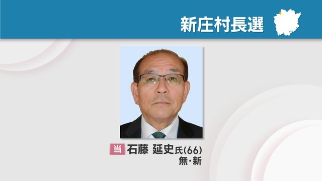 新庄村長選　前副村長の石藤延史さん(66)が初当選　投票率は84.04％　岡山