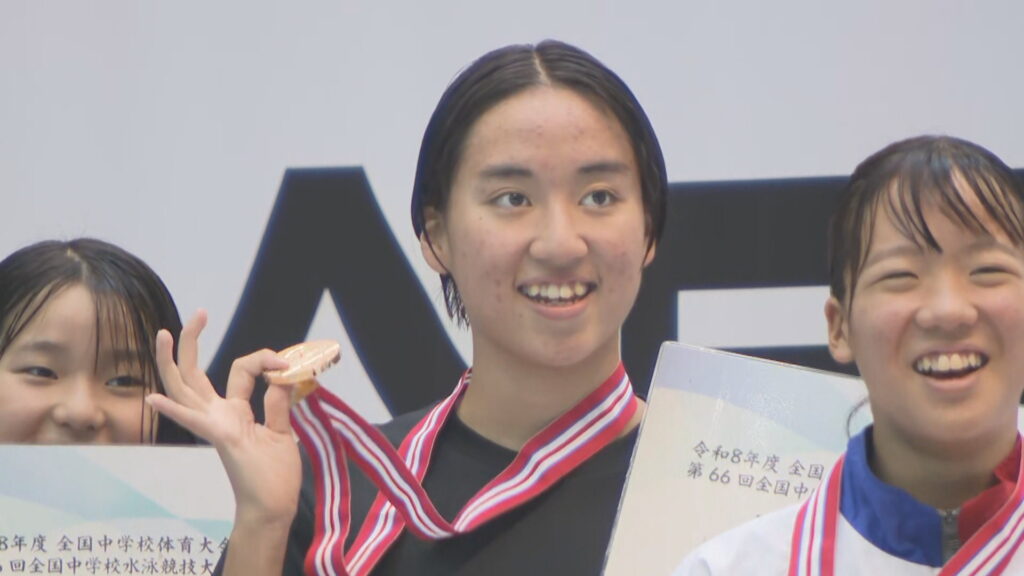 競泳・森優選手(京山3年)は大会連覇！全中で岡山勢が快挙　6種目で表彰台