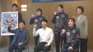 SVリーグ開幕を前に　岡山シーガルズが県庁訪問「今までと違った色を」