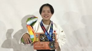 世界大会連続メダル　女子柔道・創志学園高校３年の白金里桜さん　52kg級で3位