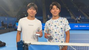 アジア大会テニス男子ダブルスで金メダル　岡山市出身・楠原悠介選手と中川舜祐選手のペア