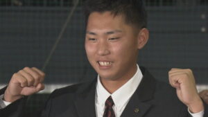 プロ野球ドラフト会議　岡山ゆかりの選手らが指名　日本ハム2位指名・牟禮翔選手「三冠王取りたい」