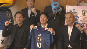 岡山で初開催の国際親善試合を前に　「なでしこジャパン」狩野監督らが知事表敬　ブラジル戦に意気込み